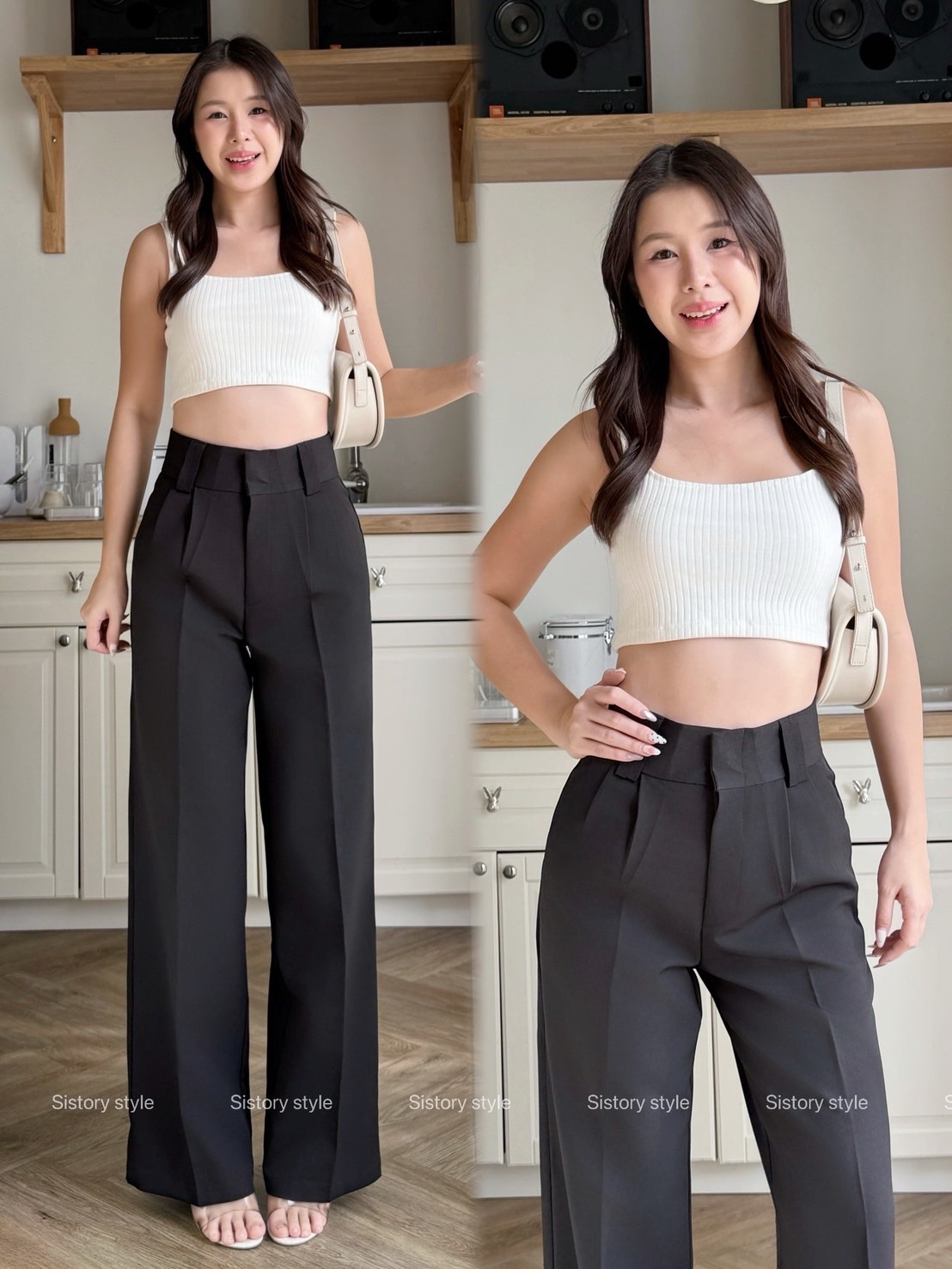 กางเกงแฟชั่น ทรงกระบอกกลาง 2 หู “ผ้าไมโคร “