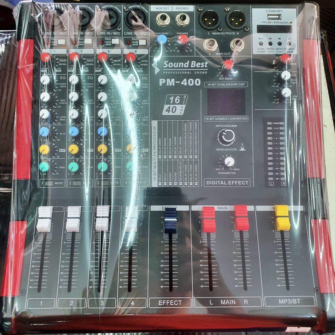 เพาเวอร์มิกเซอร์ POWER MIXER 4 ch ยี่ห้อ SOUND BEST ซาวด์เบส รุ่น PM-400