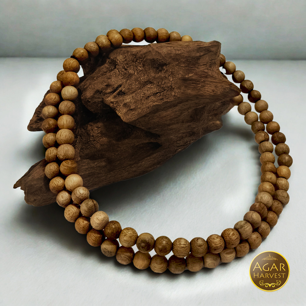 สร้อยคอ ลูกปัด ลูกประคำ มาลา จากแก่นไม้หอมกฤษณา Agarwood Beads Necklace (108 Beads) 8mm / Mala, Rosary 1 Unit