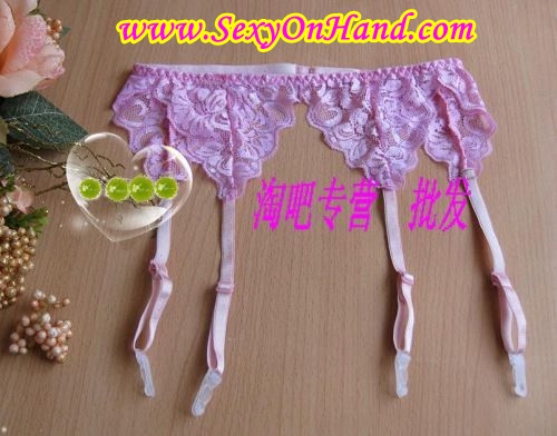 **พร้อมส่ง** stocking สายรัดถุงน่อง ลูกไม้สีชมพู ลูกไม้ยืด เกรดเอ ( ไม่มีถุงน่องนะค่ะ)