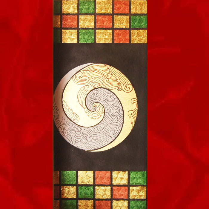 ภาพมงคล เสริมดวง ฮวงจุ้ย ( เงิน ทอง สุขภาพ ไหลเวียนดี ) ขนาด 60 x 120 cm