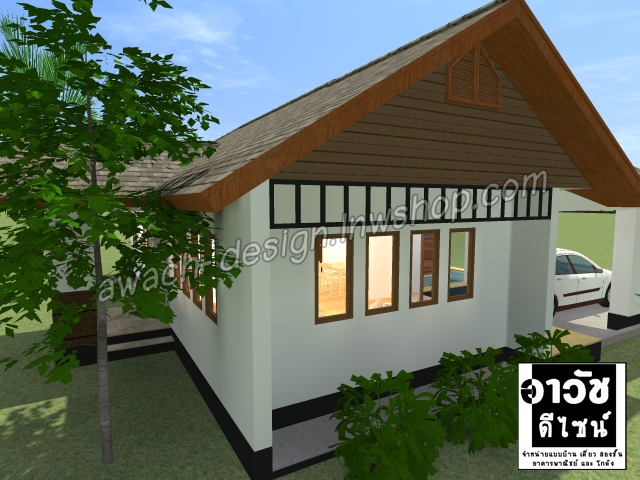 B113 แบบบ้านชั้นเดียว 3 ห้องนอน