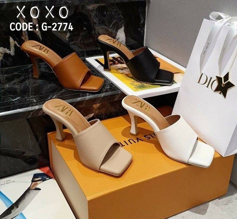 สินค้าพร้อมส่ง งานสวม ส้นเข็ม สวย เรียบหรู ใส่สบาย แมทส์ชุดง่าย น้ำหนักเบา วัสดุหนัง PU