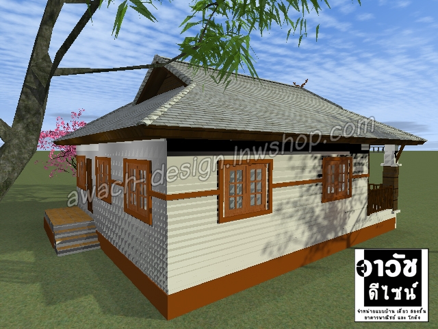 C0310 แบบบ้านพักอาศัย 1 ชั้น 3 ห้องนอน