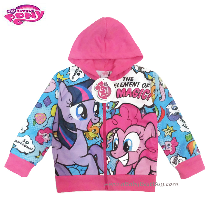 ฮ (สำหรับเด็ก4-6-8-10 ปี) Jacket My Little Pony for Girl เสื้อแจ็คเก็ต เสื้อกันหนาว เด็กผู้หญิง สีชมพู สกรีนลาย มายลิตเติ้ลโพนี่ รูดซิป มีหมวก(ฮู้ด) ใส่คลุมกันหนาว กันแดด ใส่สบาย ลิขสิทธิ์ฮาสโบแท้ โพนี่แท้