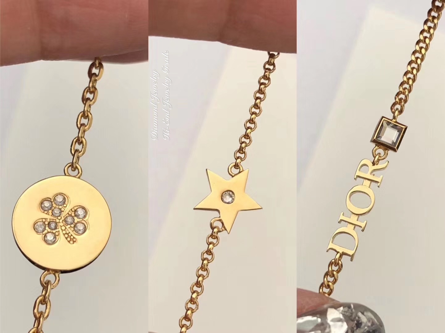 Super Hi-End Quality !!!!! ((งาน 1:1 เหมือนแท้ที่สุดในท้องตลาด)) Dior Bracelet เซตสร้อยข้อมือดิออ คอลล่าสุดค่ะงานอย่างใส่ออกมาน่ารักมากๆค่ะ มีแสตม Dior สวยเป๊ะ งานสวยๆจาก Dior สาวกดิออพลาดไม่ได้เลยนะคะ ใส่ได้ตลอดไม่มีตกยุคคร๊าา อะไหล่สีทองเงา หรูหรา สาวๆห