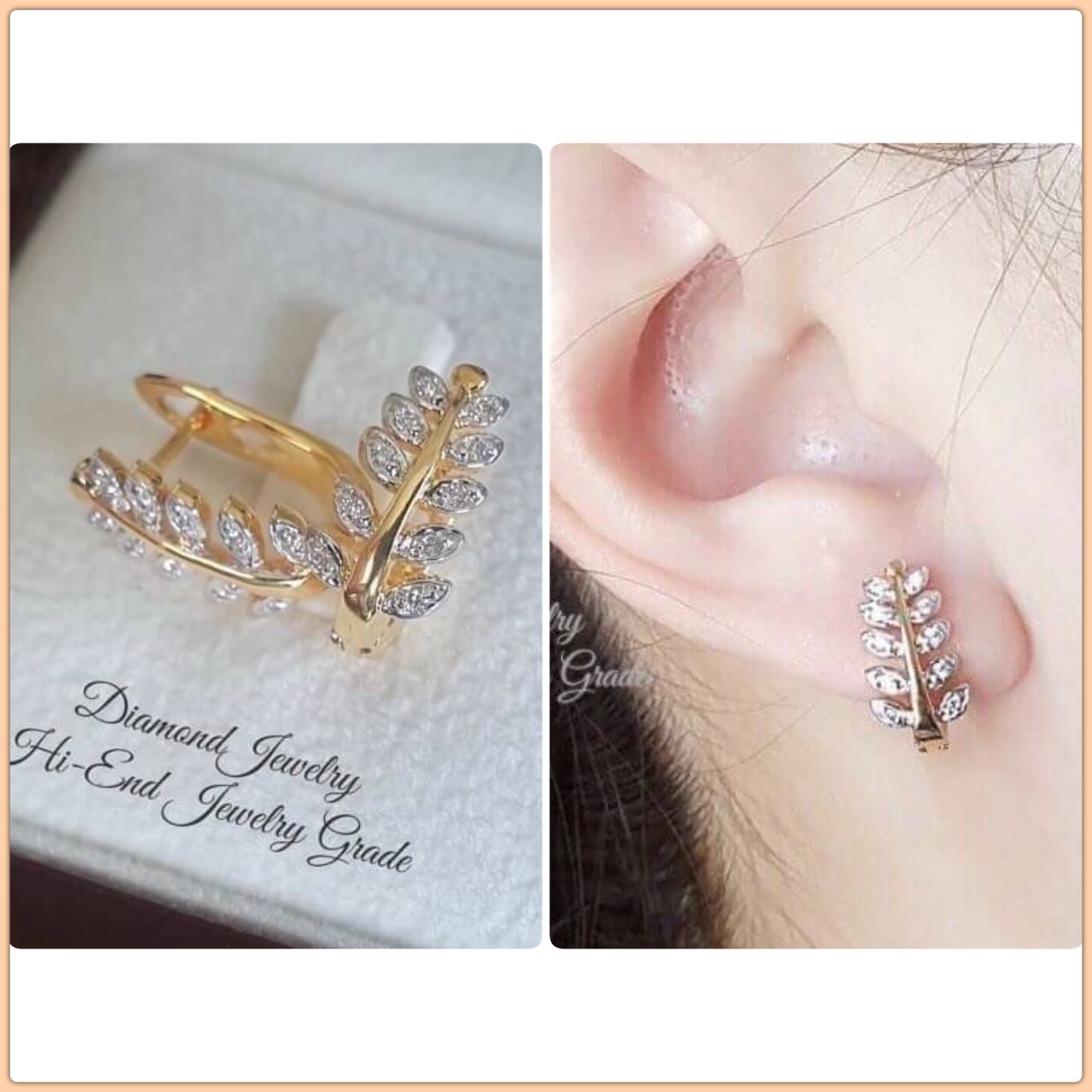 New Arrival !!!! ต่างหูเพชรสวิส งาน 5 ไมครอน ดีไซน์ใบมะกอก งานสวยน่ารักหวานๆเก๋ๆ เพชรสวยวิ้งทุกเม็ดไร้ที่ติด ขนาดกำลังดี ใส่ออกมาน่ารักม๊วกๆๆๆจ้าา ตัวเรือนสีทองงานชุบ 5 ไมครอนอย่างดี ไม่ลอกไม่ดำ