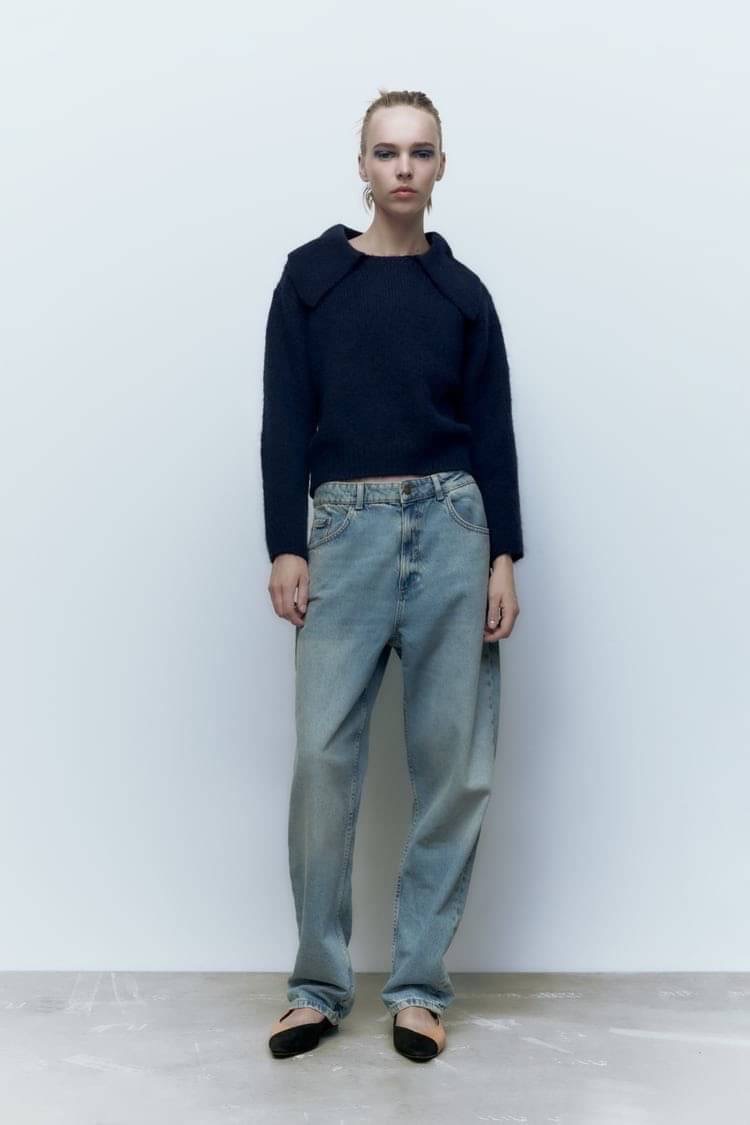 ZARA รองเท้าคัชชูหัวแหลมเปิดหลังสวมข้อเท้างานZARA ด้านหลังแบบยืดได้ สีสวยคลาสสิค ดำ-ขาว ดำ-ครีม ใส่แมทซ์กับชุดได้เยอะค่ะ