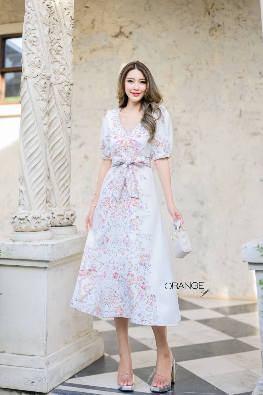 NEW ARRIVALS By Orange Juice Maxi เดรสยาวลูกไม้