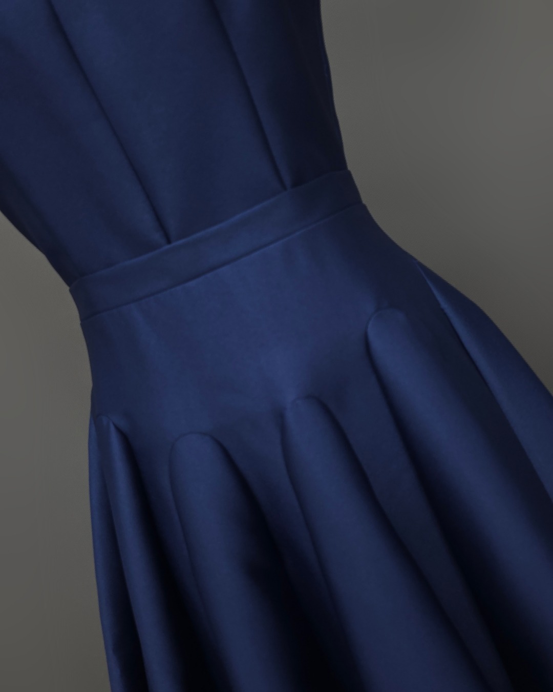 เดรสแฟชั่น เดรสเสื้อคอตั้ง แขนสั้น กระโปรงบาน