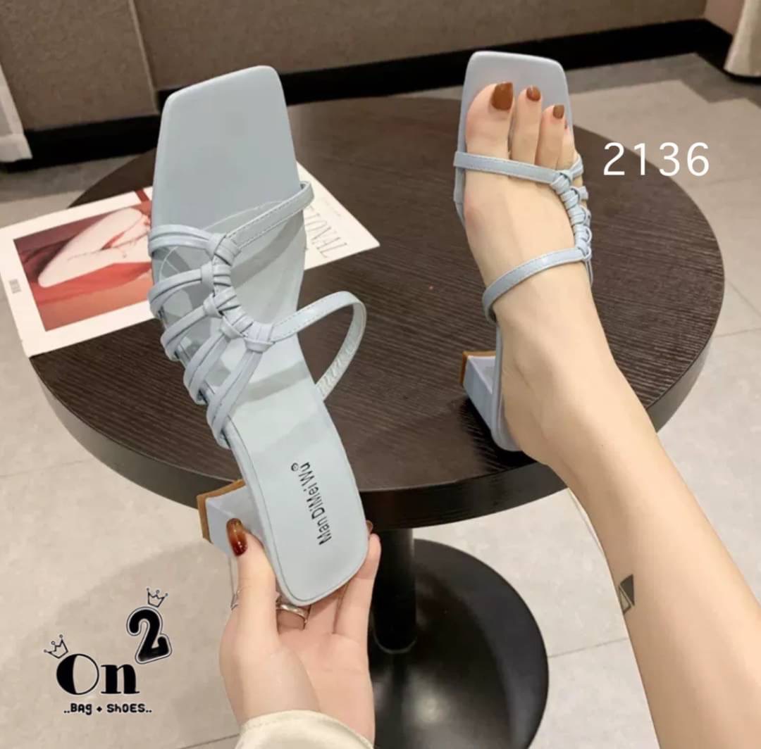 แบบใหม่พร้อมส่ง...รองเท้าส้นสูงสวมหน้าดีไซน์หนังสานงานเรียบเก๋สีพาสเทลสวยๆพร้อมส่ง3 สี