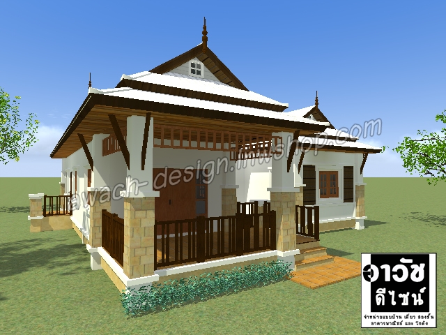 C0201 แบบบ้านชั้นเดียว 3 ห้องนอน