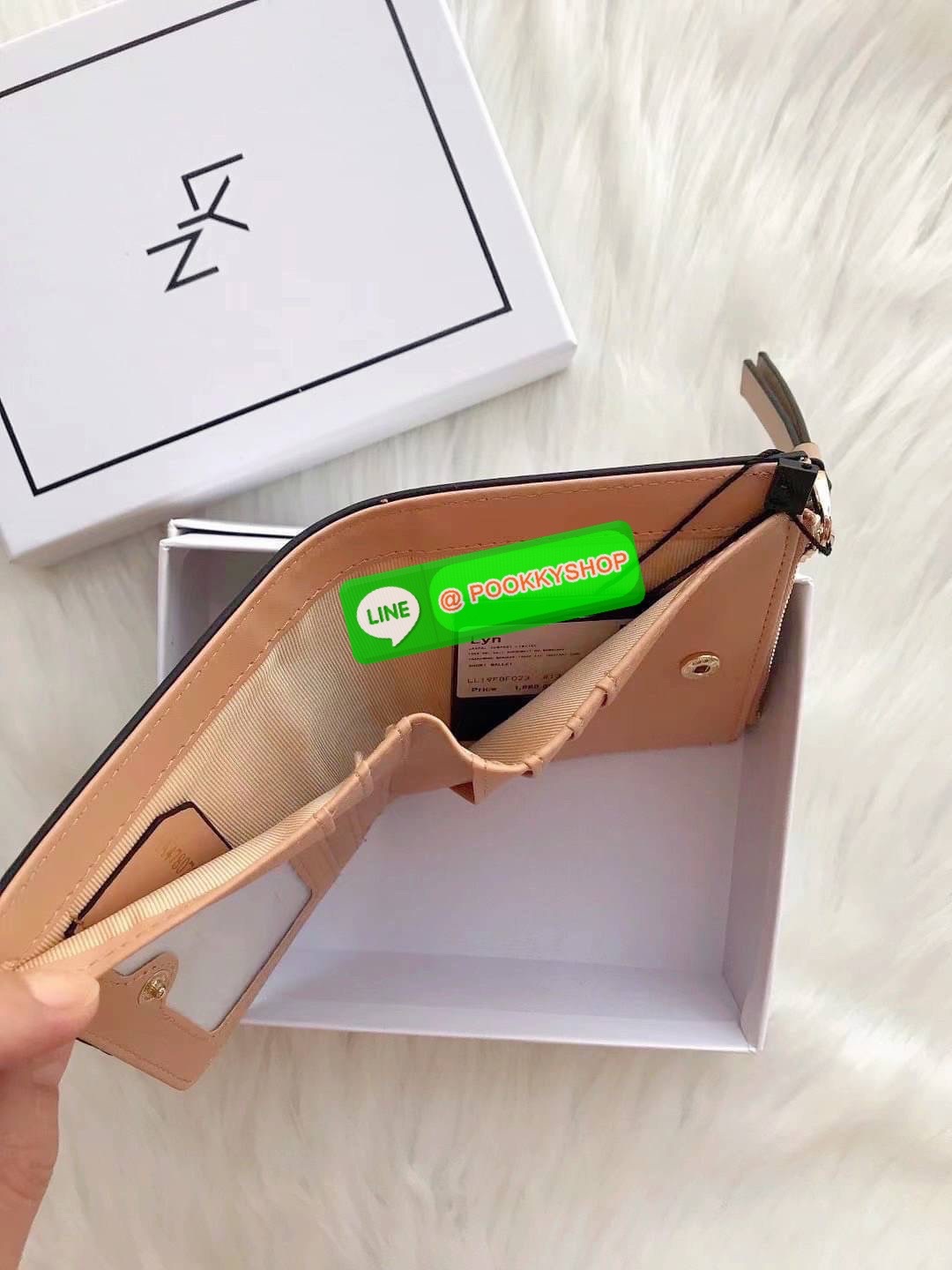 แท้ Outlet Lyn กระเป๋าสตางค์ กระเป๋าสตางค์ใบสั้น
