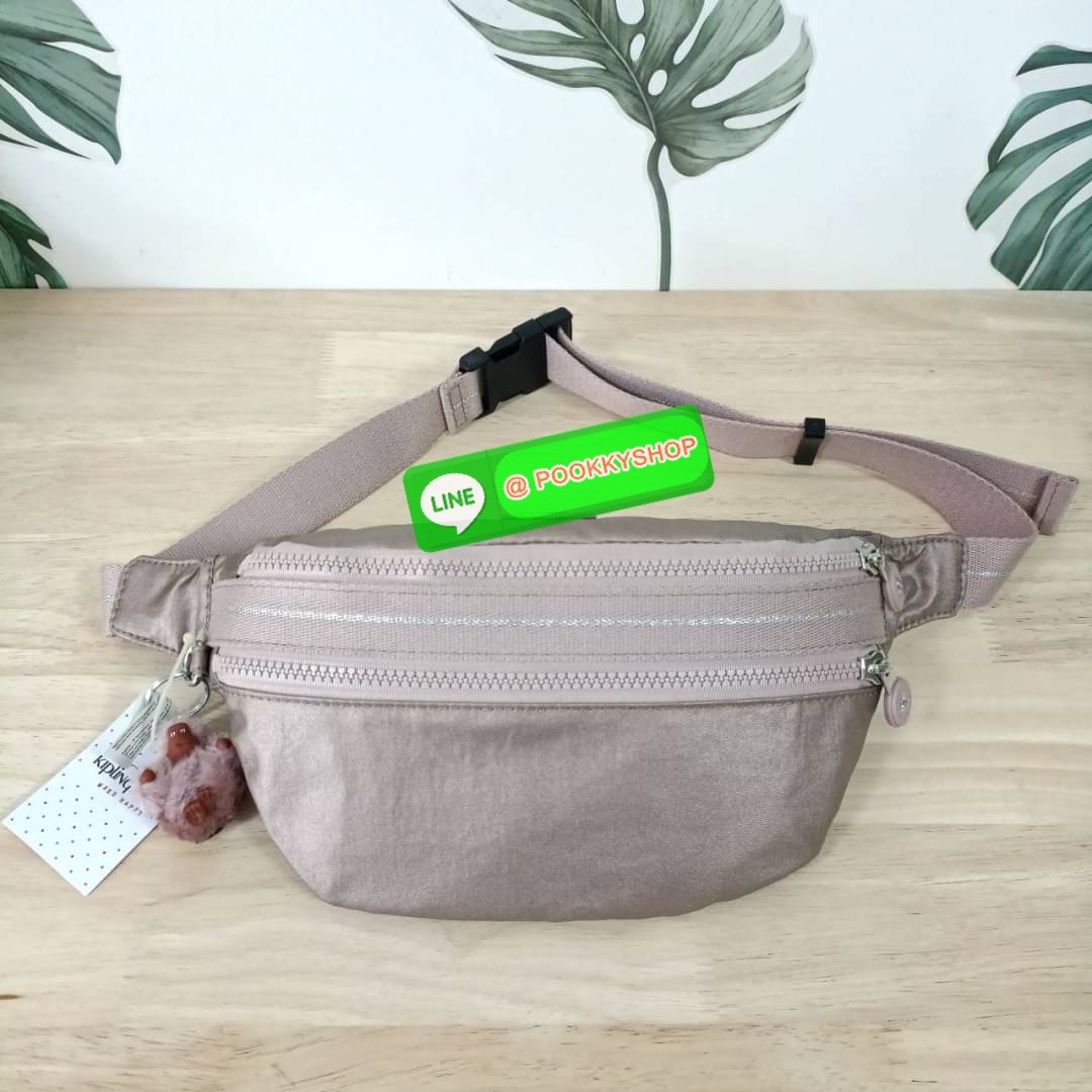 KIPLING YASEMINA Fanny Pack ซับในสีพื้น หัวซิปโลหะไม่มีอักษรแบรนด์ กระเป๋าคาดอกหรือคาดเอว วัสดุด้านนอก Nylon +polyester