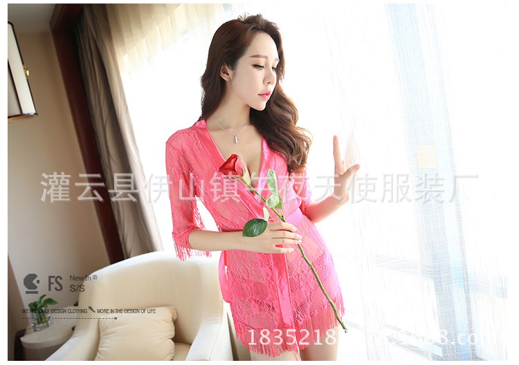 Setชุดคลุมนอน เซ็ทชุดคลุม ลูกไม้สีชมพู งานสวย แบบหรูเซ็กซี่มากคะ