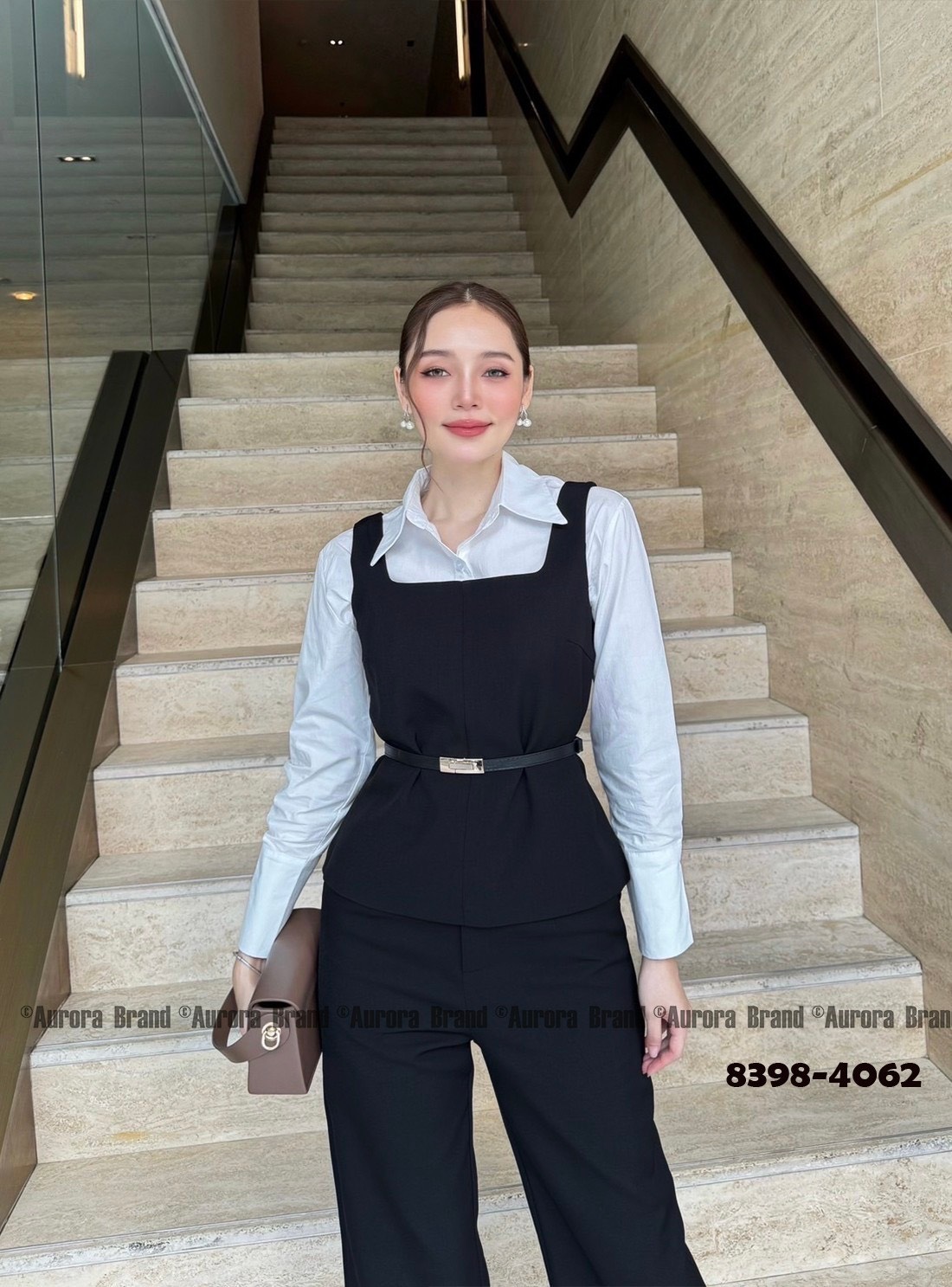 ชุดเซทแฟชั่น SET. 4Pieces Black & White ชุดเซตที่แมทกันได้สวยหรู ลักชูวสุดๆ