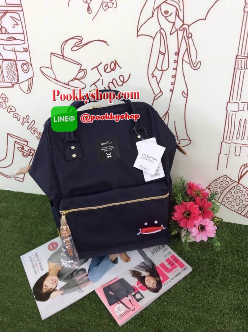 งาน2ป้าย มีชื่อรุ่นและบาร์โค้ด / 5900 เยน ❤️ มีไอจีและเฟส ❤️ ภายในระบุ วดป(code) Re~stockรุ่นขายดี !!! Anello “UP SMILE x anello ” Special collaboration! รุ่น Limited Item กระเป๋าเป้ทรงBackpack รุ่นClassic ผ้าแคนวาส ปากกระเป๋ามีโครงง่ายต่อกา