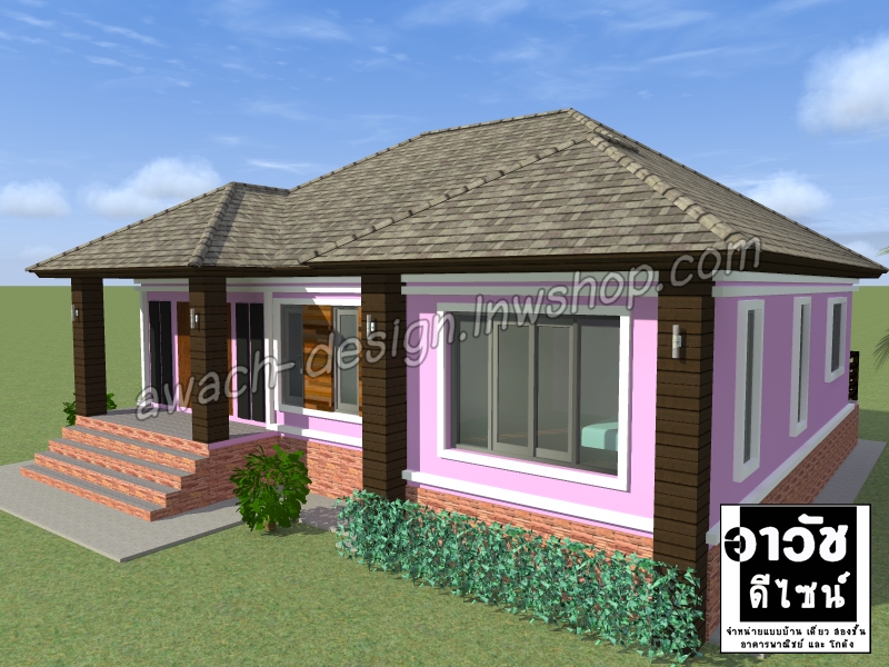 B110 แบบบ้านชั้นเดียว 2 ห้องนอน