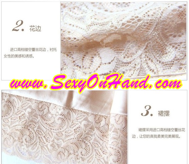 ชุดนอนผ้าไหม ชุดนอน ไหมแท้ เกรด AAA สีแชมเปญ ไสตล์คุณหนูหรูๆ ด้านหลังแต่งเชือก เซ็กซี่แบบมีระดับมากๆเลยคะ