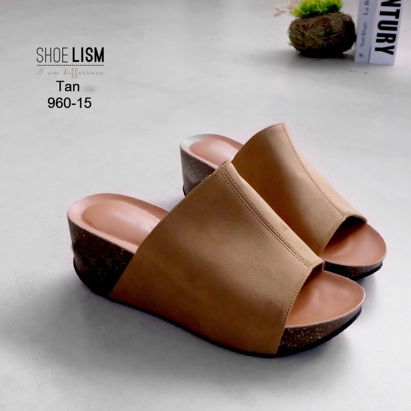 งานขายดี มาเพิ่มครบสี พร้อมส่งจร้า!! รองเท้าส้นเตารีด หน้าเต็มใส่สวยเป้ะตามแบบทรงสวมหนังกลับ พื้นบุนวม สวยกริ้บตามแบบ