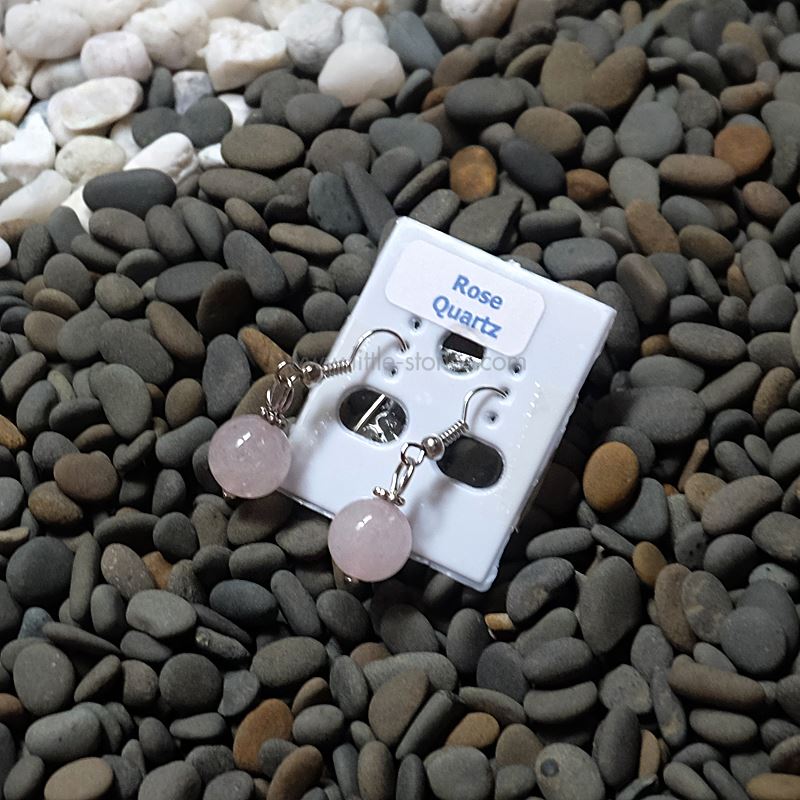 ++ ต่างหู Rose Quartz โรสควอซ ++