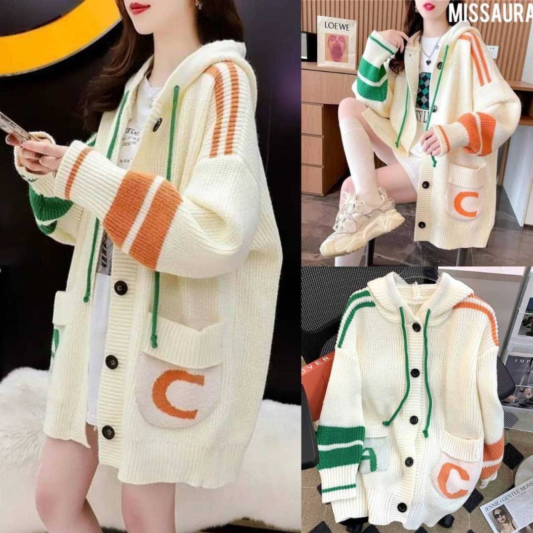 Detail : เสื้อคลุมไหมพรมงานมีhoodสวยผ้าดีนิ่ม