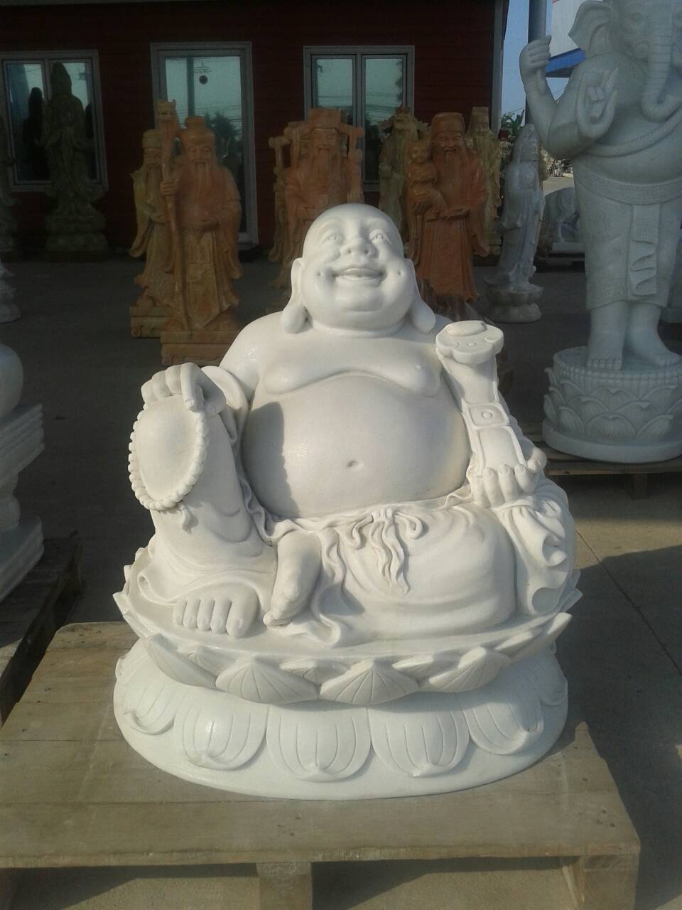 พระสังกัจจายน์แกะสลักหินอ่อน 80cm