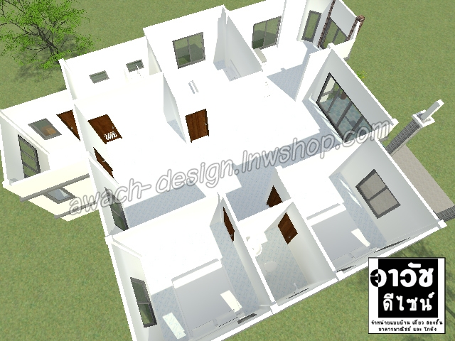 C0408 แบบบ้านพักอาศัย 1 ชั้น 3 ห้องนอน