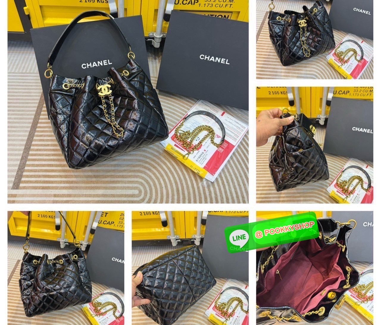 🕊️ พร้อมส่ง | Chanel Bucket Bag กระเป๋าสะพายทรงบัคเก็ต สายสะพายโดดเด่นด้วย font โลโก้สีทองสวยหรู มีช่องใส่ของด้านข้างตอบโจทย์การใช้งานได้ดี ภายในโล่งกว้าง จุของได้เยอะ คุ้มค่ามากๆ ใบนี้งานจริงคือสวย 😎 สะพายไปคาเฟ่ชิคๆ ถ่ายรูปสวยๆ รับรองควา
