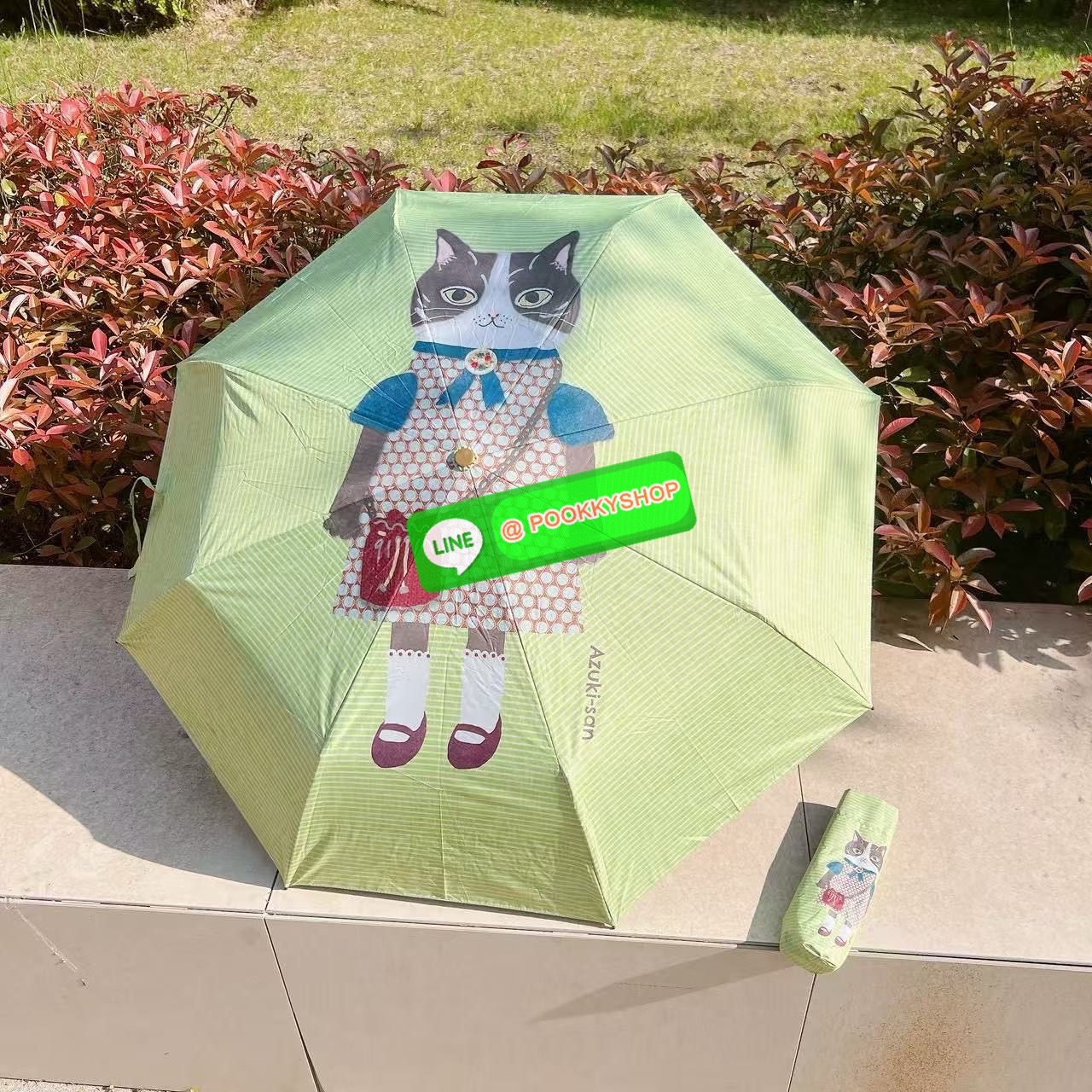 kusuguru Japan ร่มพับมีผ้าคลุม กันแดด กันฝน ป้องกันรังสียูวี สำหรับผู้หญิง ร่มพับ Parlor Suzuran-do