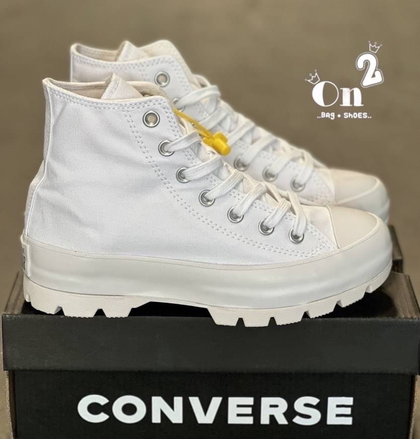 Converse รองเท้าผ้าใบเสริมส้น Converse ชนชอป แบบผูกเชือก งานชิคใส่เที่ยวใส่เรียนทรงสวยตามแบบแป๊ะ