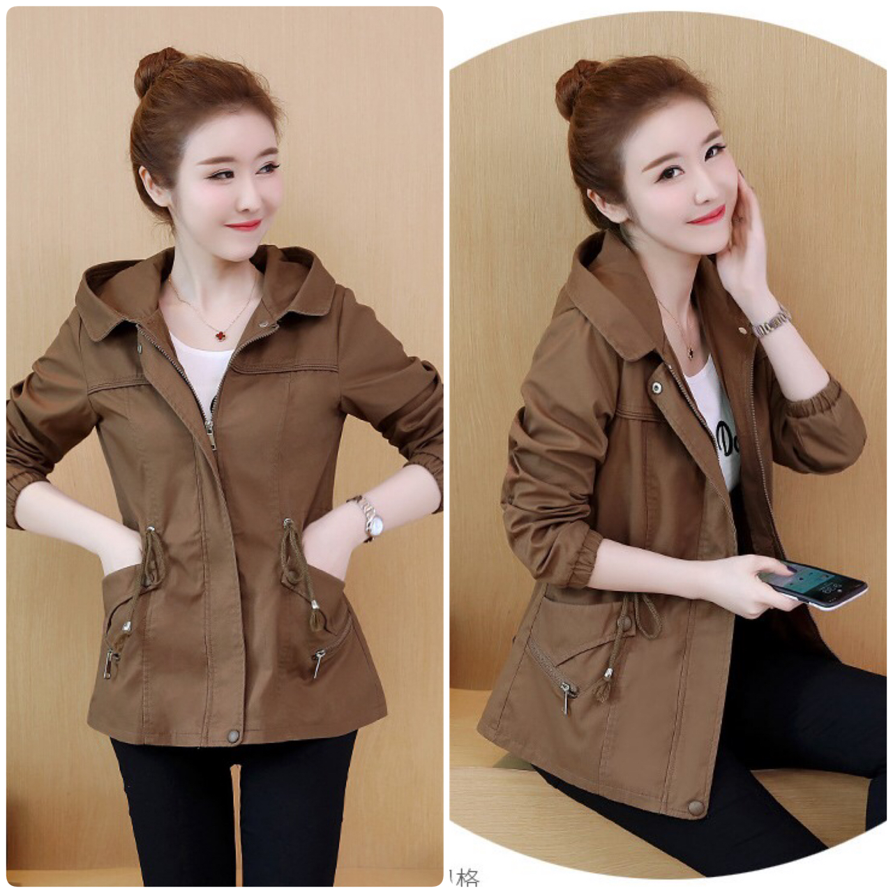 เสื้อกันหนาวแฟชั่นนำเข้า : เสื้อกันหนาวแฟชั่น พร้อมส่ง สีกาแฟ แขนยาว จั๊มปลายแขน มีฮูทสุดเก๋ แต่งกระเป๋า 2 ข้างใช้งานได้เก๋ งานสวยเหมือนแบบแน่นอนค่ะ หน้าหนาวปีนี้พลาดไม่ได้เลยนะคะ