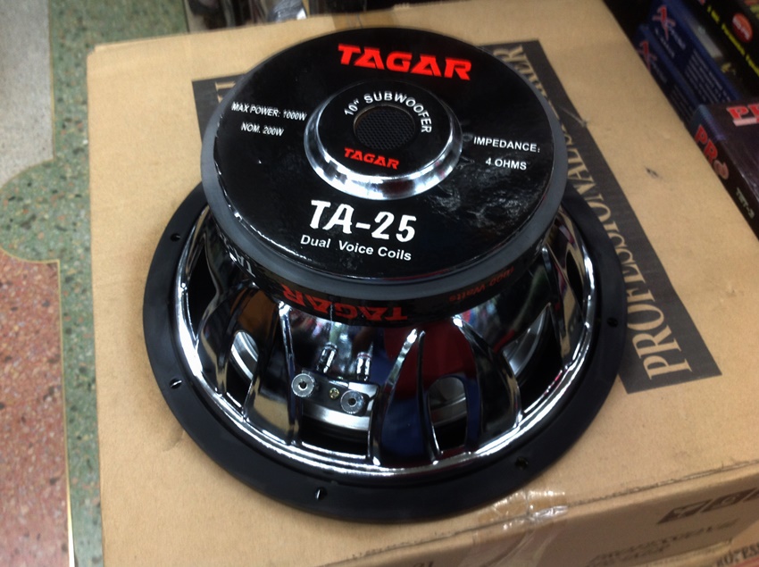 ลำโพงรถยนต์ ซับวูฟเฟอร์ 10 นิ้ว 1000W ว้อยคู่ แม่เหล็ก 1 ชั้น ยี้ห้อ TAGAR (จำนวน 2 ดอก)