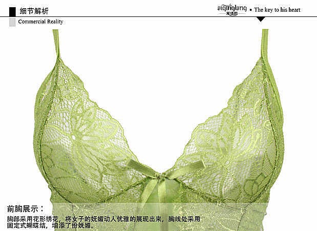 ชุดนอนเซ็กซี่ ชุดนอน ซีทรู แต่งลูกไม้ ชุดสายเดี่ยว ลูกไม้ซีทูสีเขียวอ่อน แต่งลูกไม้ด้านหน้า และชายกระโปรง ด้านหลังแต่งริบบิ้น ร้อยสลับแบบเก๋ๆ เพื่อเพิ่มความยืดหยุ่นตามสัดส่วนคะ สีหรูๆ คุณหนู จร้า+ G-string เข้าชุดคะ