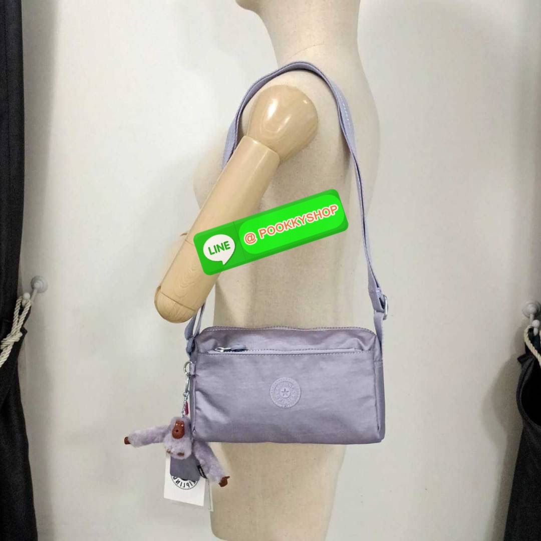 KIPLING Monkey program K16217 Seoul up sling bag รุ่น 3 ซิป สะพายข้าง ขนาดเล็กทรงสี่เหลี่ยมผืนผ้า วัสดุ Nylon 100% หลากหลายฟังก์ชั่นใช้งาน ครบครันในใบเดียว