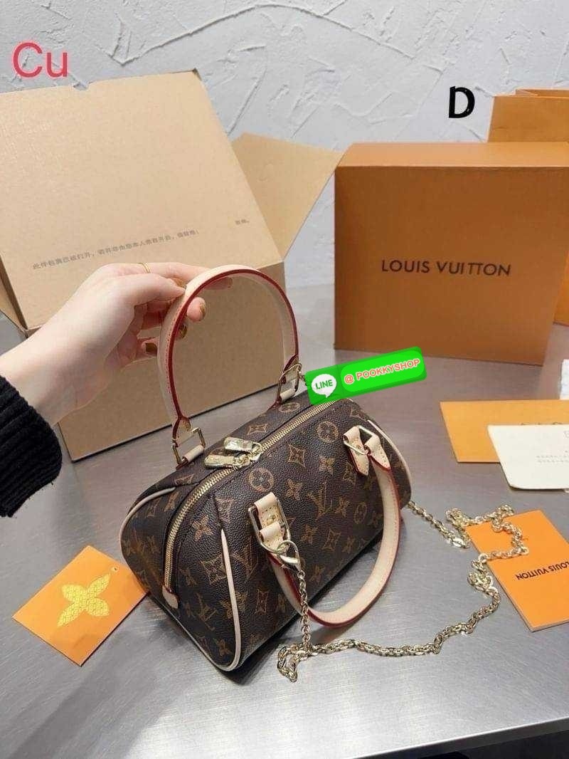 LV Ribera Monogram Bag / LV Speedy พร้อมส่ง กระเป๋าสะพายทรงทรงสปีดี้วินเทจ ดีไซส์ซิปโค้งมนสวยหรู มือจับในตัวใช้งานง่าย ภายในโล่งกว้าง พร้อมสายสะพายโซ่อะไหล่ทอง