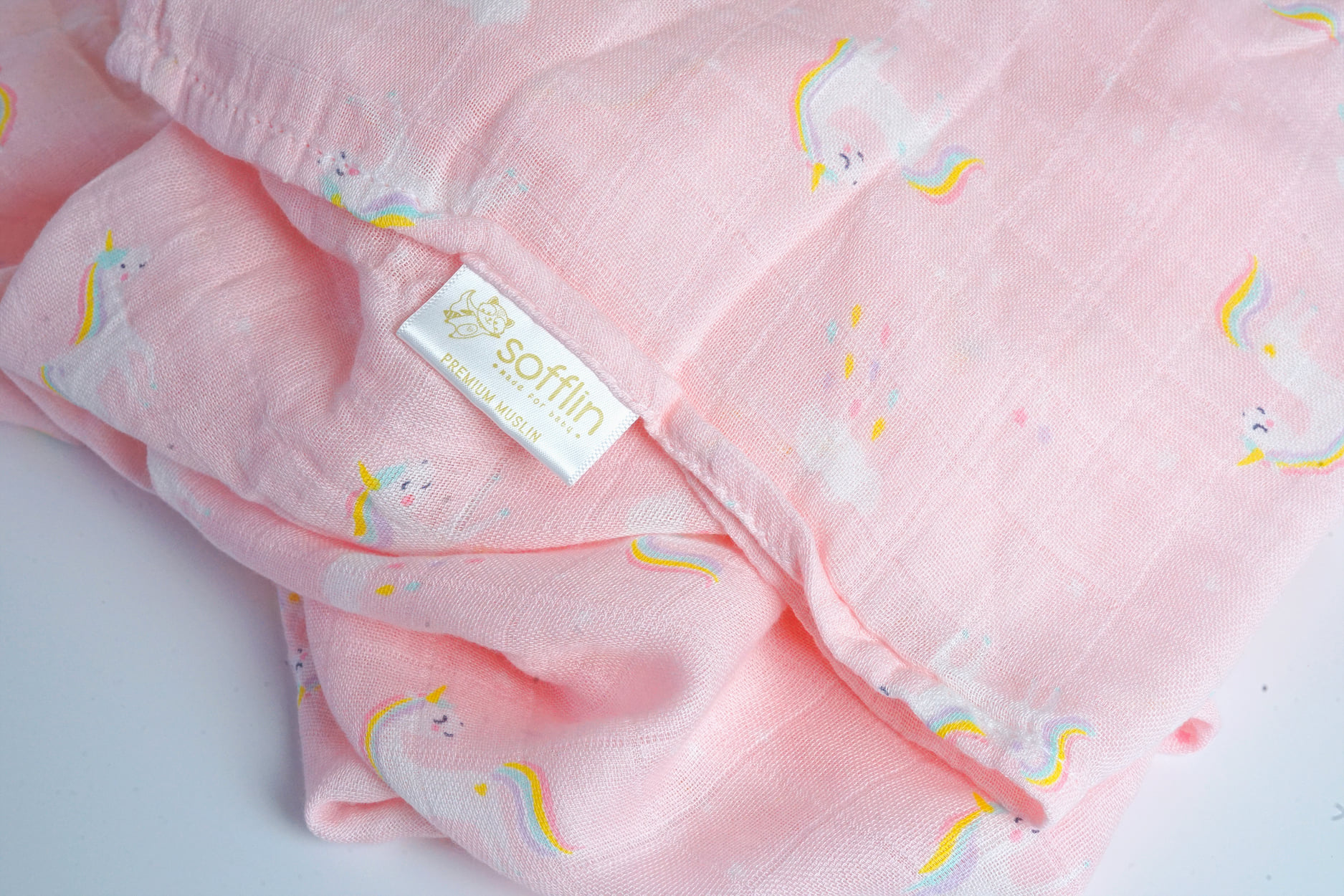 Sofflin ผ้าอ้อมใยไผ่ ผ้าอ้อมมัสลิน ผ้าห่อตัวเด็ก เนื้อนุ่ม ขนาด 120x120cm (47 นิ้ว) ผืนใหญ่พิเศษ