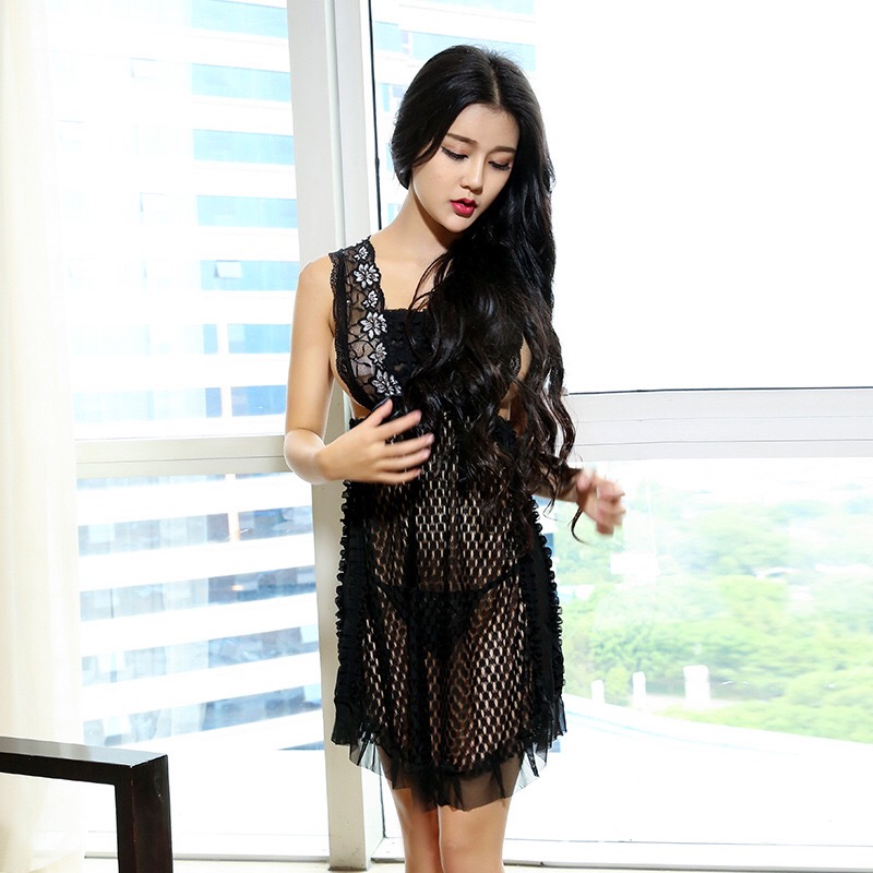 ชุดนอนเซ็กซี่ซีทรู สีดำ สวย เซ็กซี่ แซ่บซีดมากๆเลยจร้า Free size