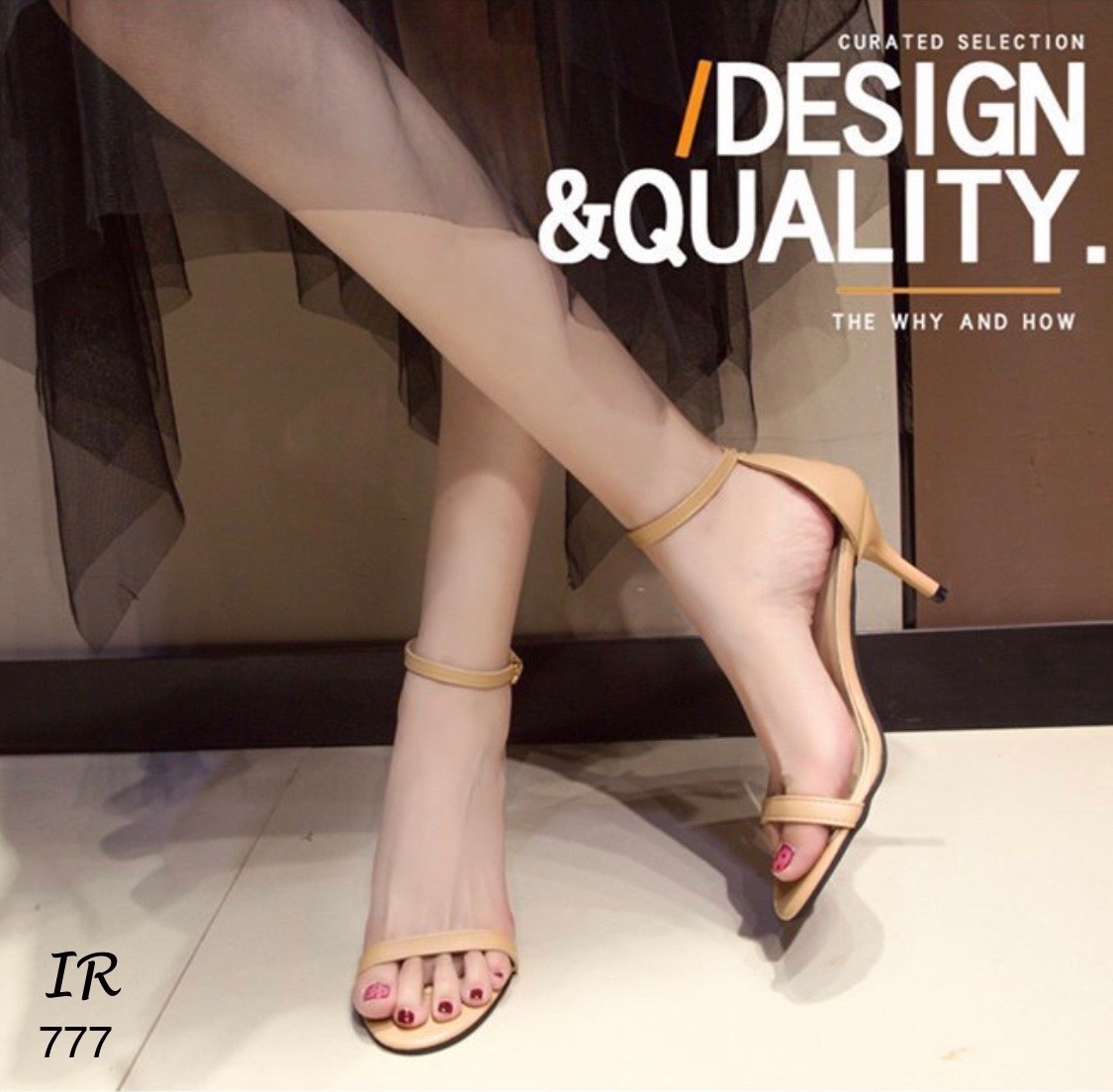 แบบขายดี!!! พร้อมส่ง งานนำเข้า สุดคลาสสิค ส้นสูงหนังเส้น สายตะขอเกี่ยวปรับได้ สูง 2.7 นิ้ว แมทซ์เสื้อผ้า แบบเบสิค ควรมีติดตู้ค่า