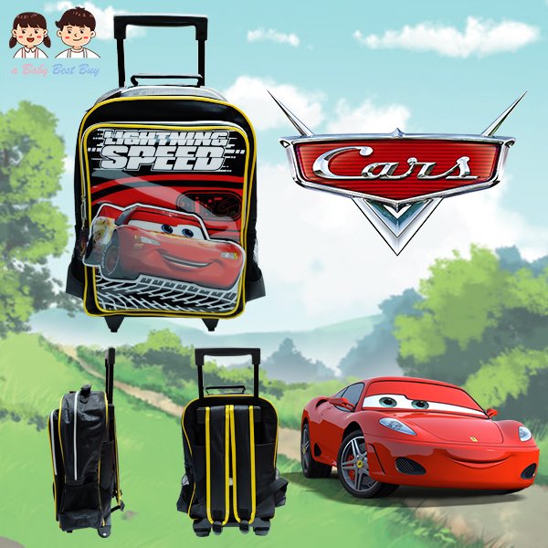 ฮ 'Disney Cars - กระเป๋าเป้สะพายหลัง มีล้อลาก ลายคาร์ กระเป๋านักเรียน ของแท้ ลิขสิทธิแท้ (16 นิ้ว)