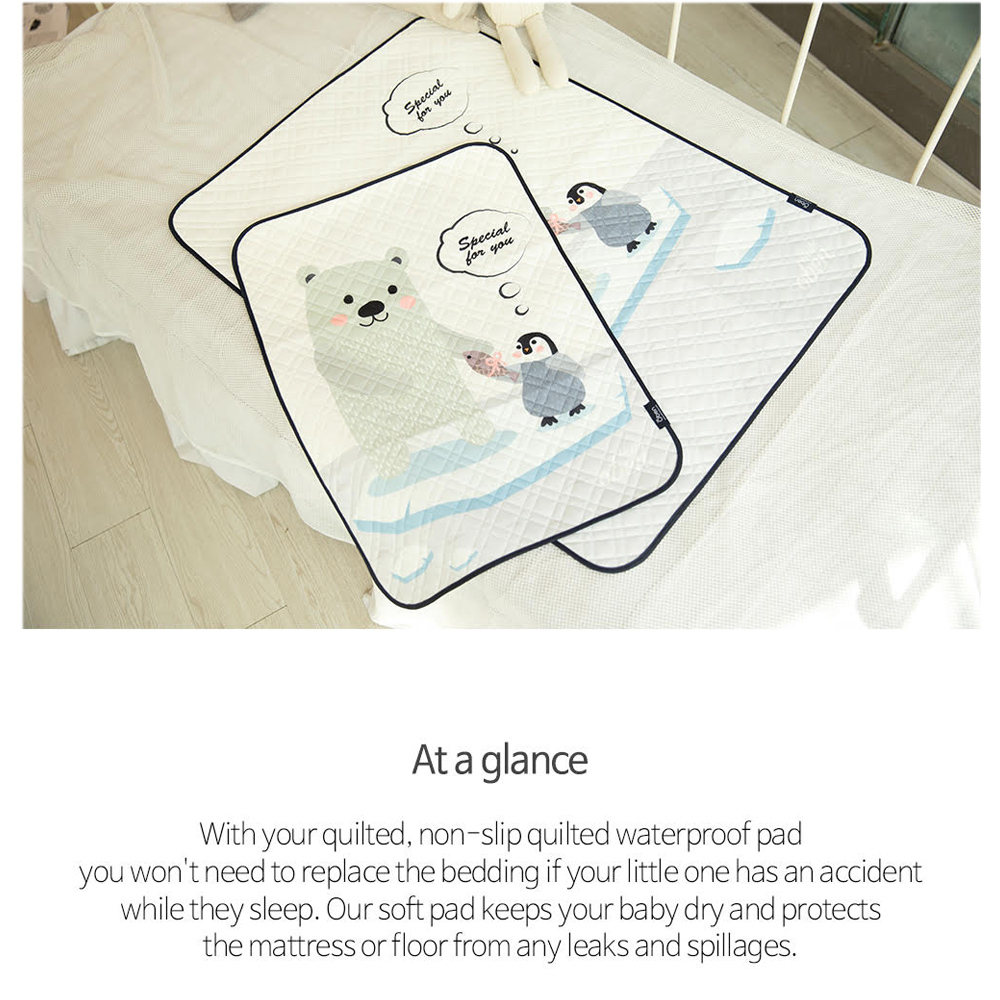 Oben Non-slip waterproof pad ผ้าปูรองที่นอนกันน้ำซิลิโคน สำหรับเด็ก กันน้ำ 100% ไม่ซึมเปื้อน Made in Korea