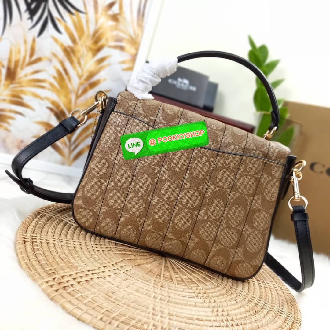 NEW IN💥>>รุ่นหายากก็มา แย่งกันแทบไม่ทัน🌺🌈//>>COACH MARLIE TOP HANDLE SATCHEL IN SIGNATURE CANVAS WITH QUILTING(COACH C5645) 🌺กระเป๋าถือ สะพาย วัสดุหนังแคนวาส ตัดขอบดีเทลด้วยหนังแท้ ขึ้นทรงสวยมากๆ //มีสายสะพายยาว