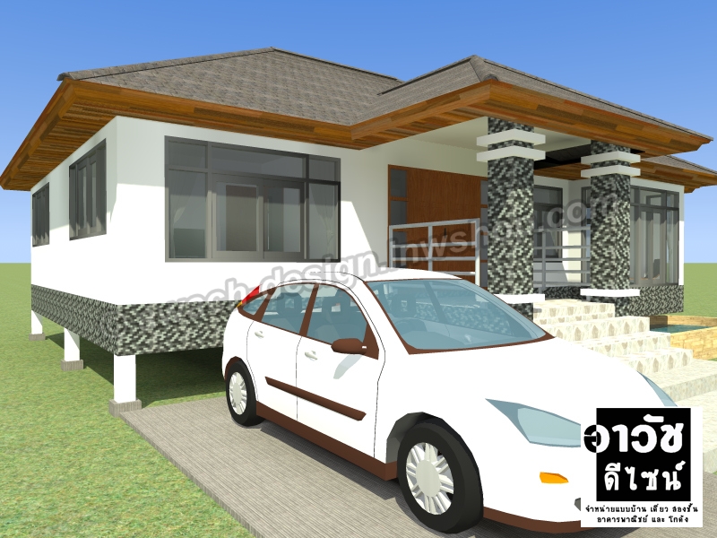 B109 แบบบ้านชั้นเดียว 3 ห้องนอน