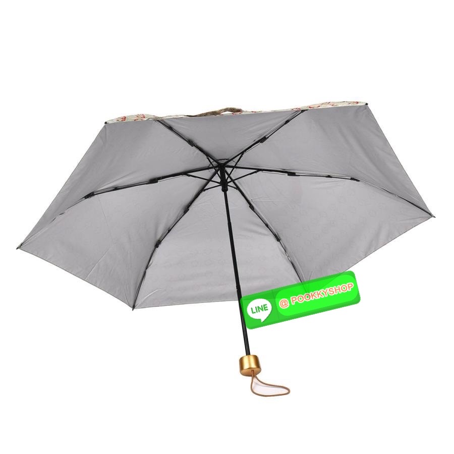 kusuguru Japan ร่มพับมีผ้าคลุม กันแดด กันฝน ป้องกันรังสียูวี สำหรับผู้หญิง ร่มพับ Parlor Suzuran-do