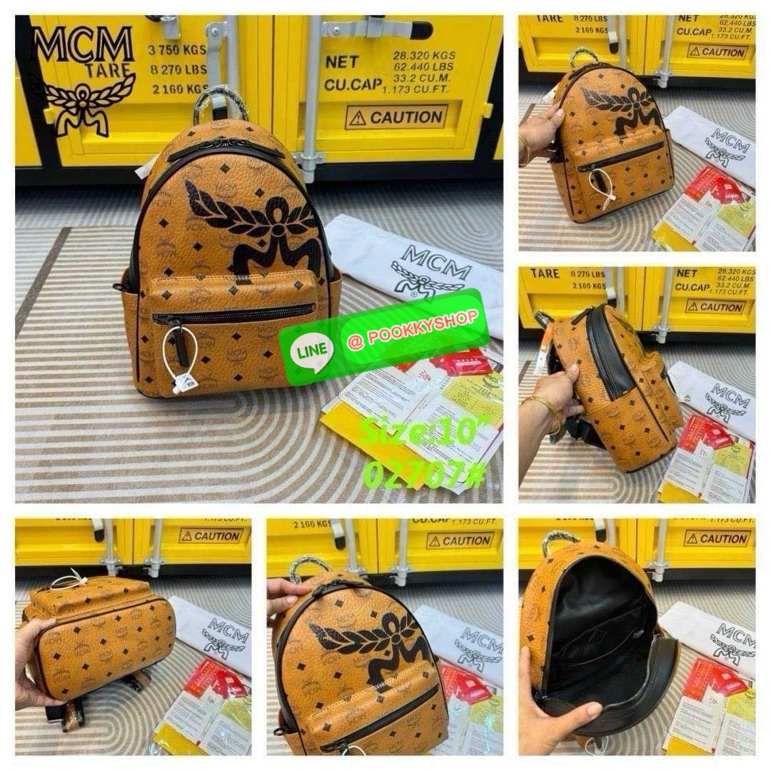 MCM Small Stark Mega Laurel Visetos Backpack กระเป๋าเป้คอลใหม่ไซส์เล็ก ดีไซน์โลโก้ด้านหน้าสวยหรูโดดเด่น Best seller Unisex ของงานเป้จริงๆ ใช้ได้ทั้งหนุ่มๆและสาวๆ เรียบหรูกว่าเดิมไปอีก สายสะพายสามารถปรับได้ตามตัว ดีไซน์และฟังก์ชั่นการใช้งาน ตอบโจทย์แน่นอน