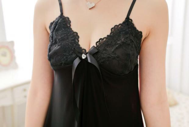 ชุดนอนเซ็กซี่ ชุดนอน สายเดี่ยว สีดำ แต่ง กระโปรงสองชั้น สีแดงไวน์ ด้านใน งานเกรดPremium Free size