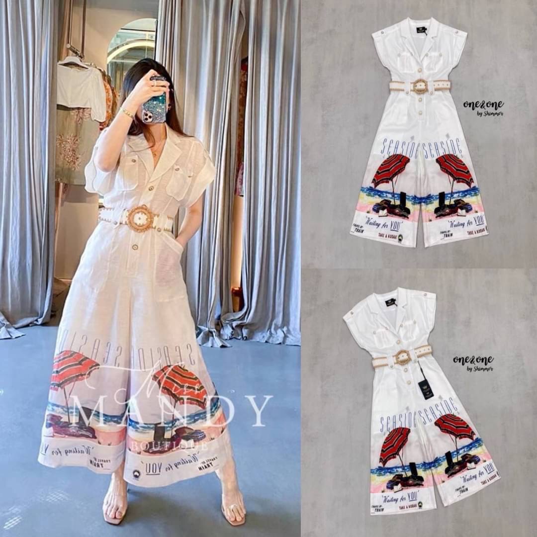 จั้มสูทเนื้อผ้าคอตตอนพิมพ์ลายริมทะเลสวยคมชัด งานมีซับใน และตกแต่งกระดุมทองเพิ่มความสวยหรูให้กับตัวเพย์สูท มาพร้อมเข็มขัดเข้าเซ็ท ให้ลุคสวยสดใสในวันสบายๆของคุณแน่นอนค่า