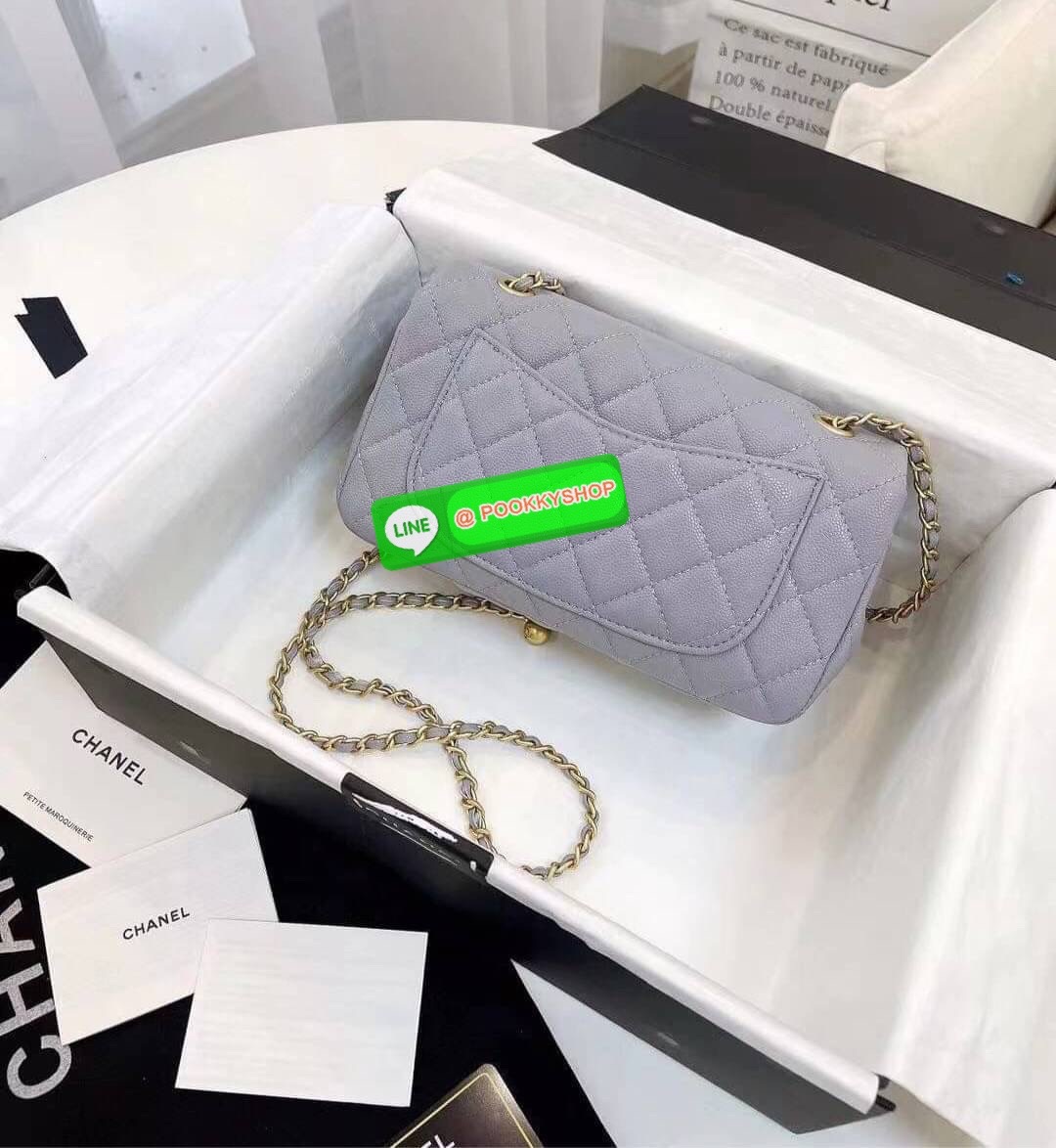 Chanel MINI FLAP BAG CAVIAR Leather GOlD tone hardware