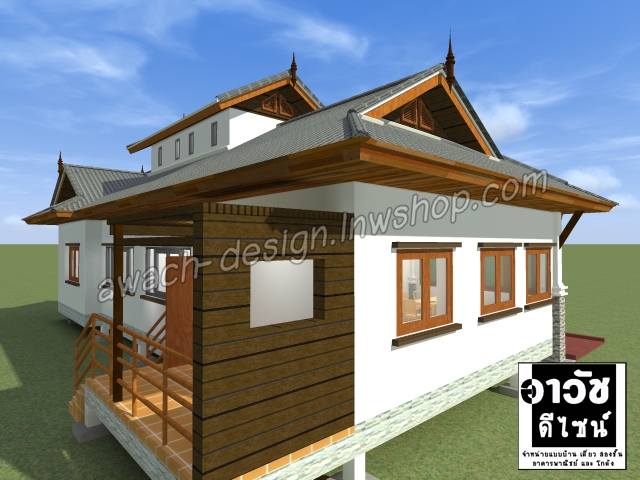 B116 แบบบ้านชั้นเดียว 2 ห้องนอน