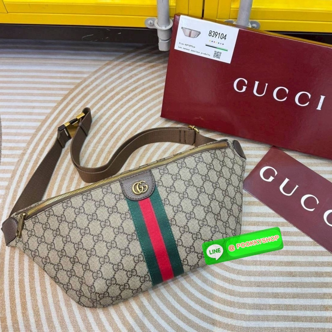Gucci Ophidia large belt bag กระเป๋าคาดอก/คาดเอวใบใหญ่คลาสสิก ดีไซน์แถบคาดสีเขียวแดงโดดเด่น สวยหรู ภายในโล่งกว้างใส่ของได้เยอะ สายสะพายคาดอกแน่นหนา ปรับได้ตามชอบอีกเล็กน้อย ที่สุดของไอเท็มขายดี พร้อมเสิร์ฟให้ถึงบ้านไปเลยจ้า